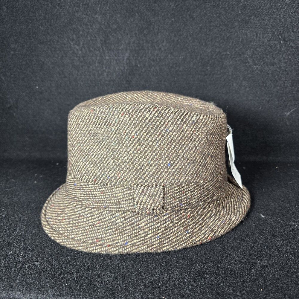 NWT Minicco Brown Tweed Sparkly Glitter Colorful Fedora NEW